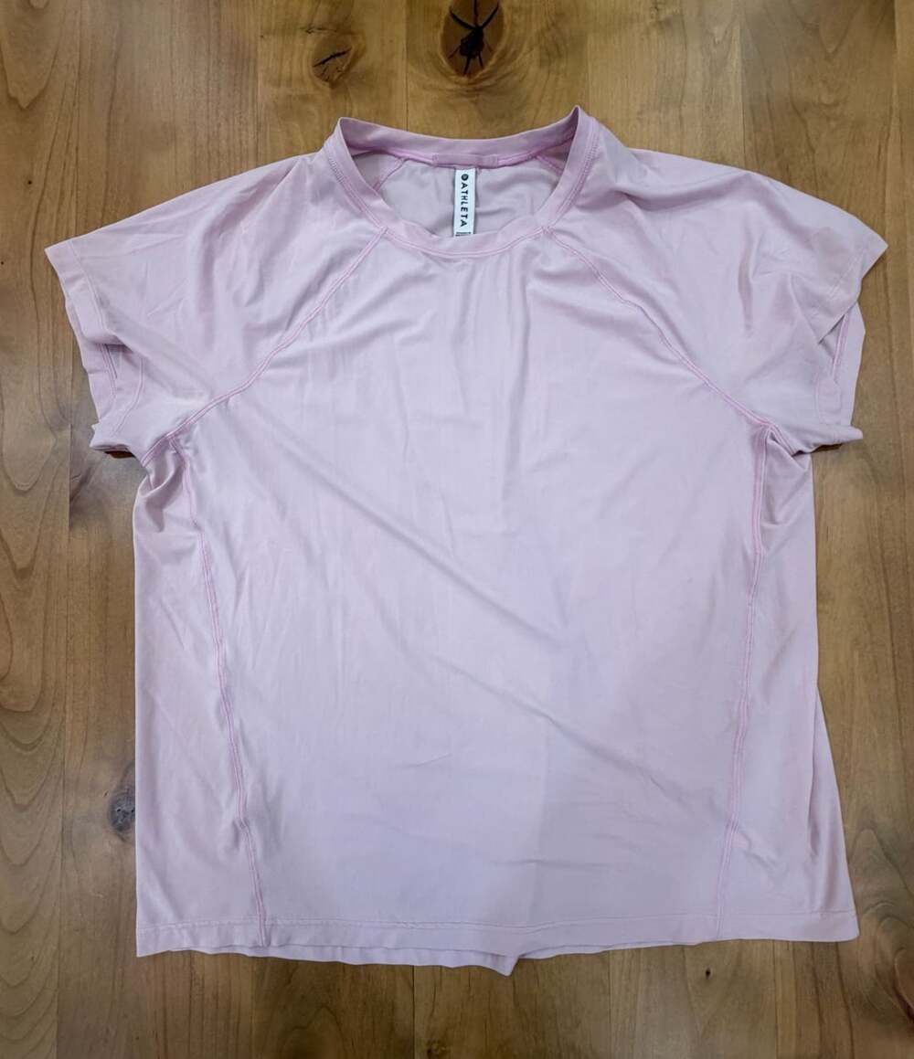 Athleta Active Top Size L Pink Short Sleeve Tee